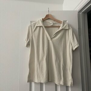 H&M Cream Short Sleeve Top